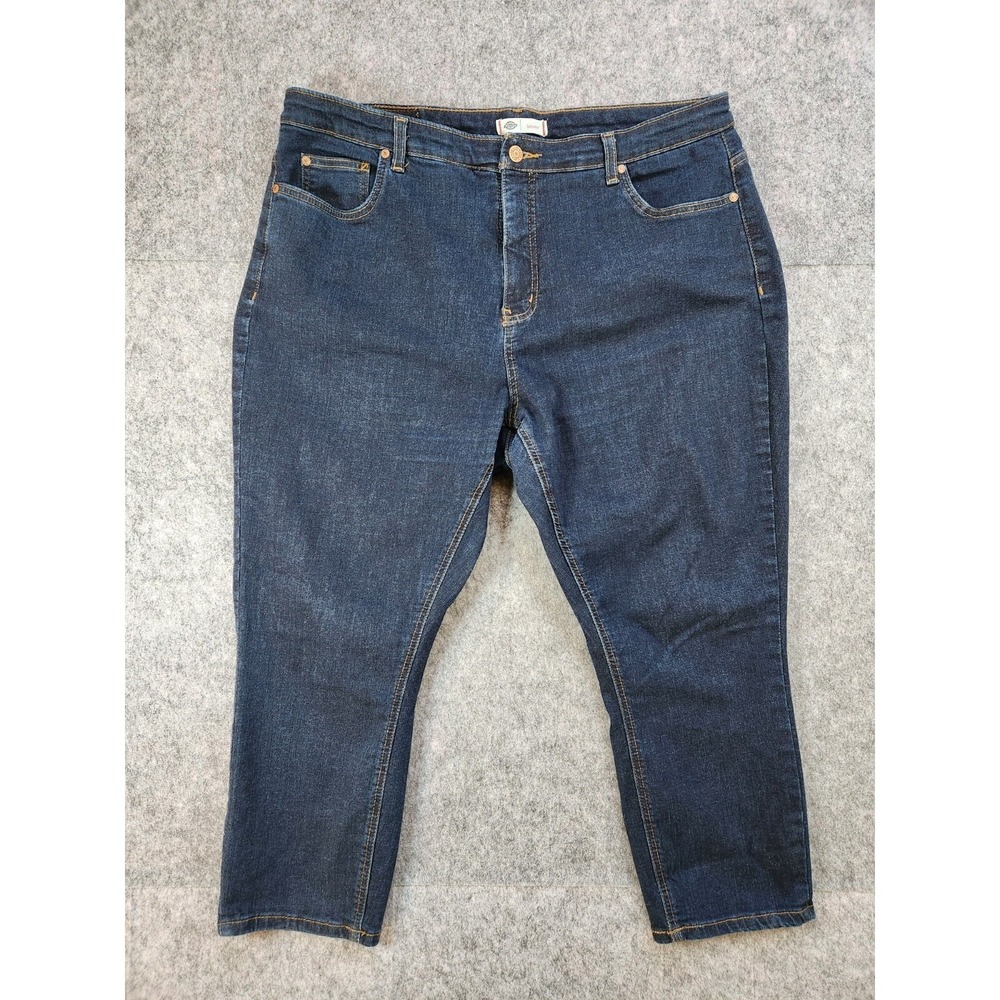 Dickies Skinny Jeans Womens 18W (Measures 38x24) Dark Wash Cropped High Rise